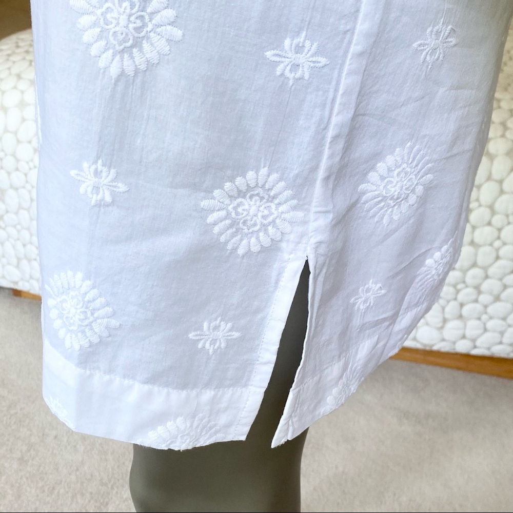 White on White Embossed Tunic Swim Coverup - Picture 5 of 16